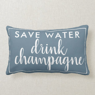 Rett Water Drink Champagne Blue Lendenkissen