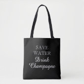Rett Water Drink Champagne lustige schwarze Schult Tasche (Vorderseite)