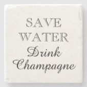 Rett Water Drink Champagner-Marmor Steinuntersetzer (Vorderseite)