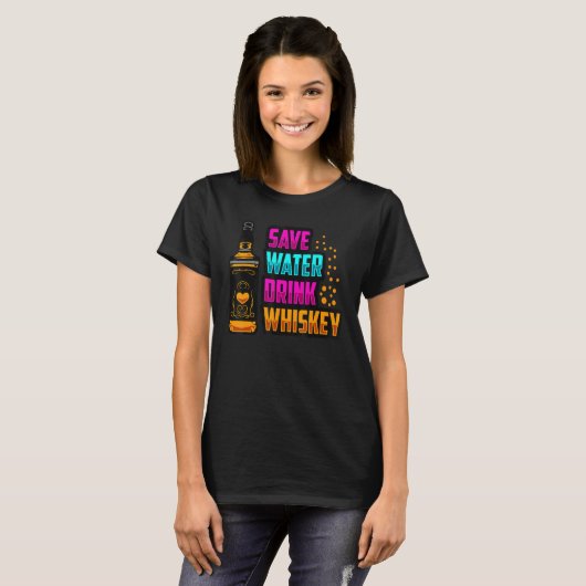 Rett Water Drink Whiskey Drinking Mama Vater Shots T-Shirt (Vorne ganz)