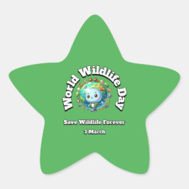 Rett Wildtiere. Welttag der Wildtiere Stern-Aufkleber
