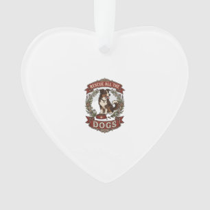 Rette alle Hunde Hund Blumenkranz Band_1 Ornament