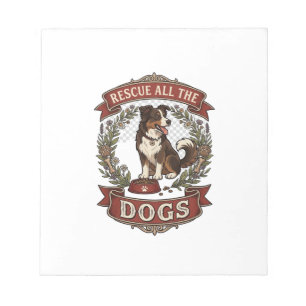 Rette alle Hunde Hund Floralkranz Band_1 Notizblock