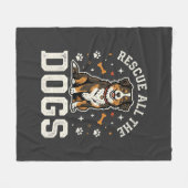 Rette alle Hunde Vintage Hund Fleecedecke (Vorderseite (Horizontal))