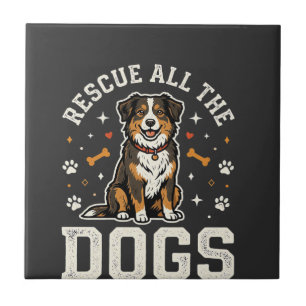 Rette alle Hunde Vintage Hund Fliese