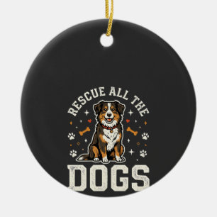 Rette alle Hunde Vintage Hund Keramik Ornament