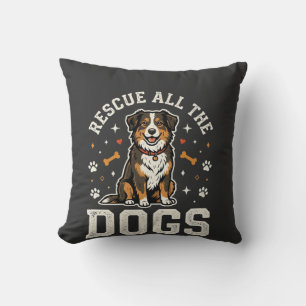 Rette alle Hunde Vintage Hund Kissen