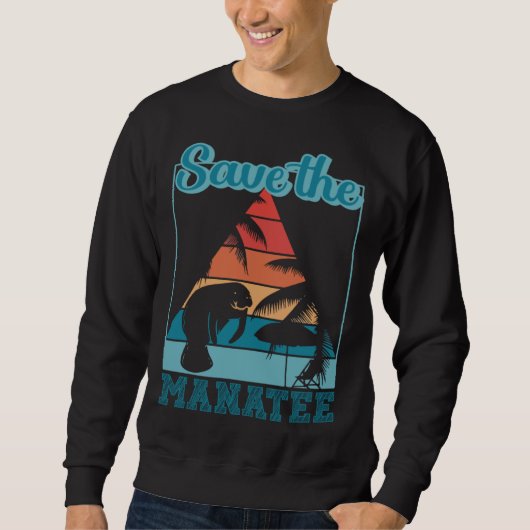 Rette alle Manatee-Kreatur-Tier-Manatee Sweatshirt (Vorderseite)