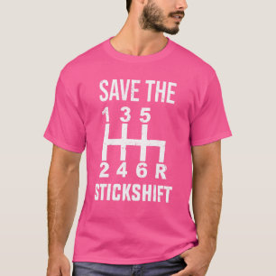 Rette das Schaltgetriebe-Auto Manueller Fahrer M T-Shirt