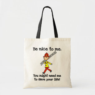 Rette Dein Leben Feuerwehrmann T-Shirts und Gesche Tragetasche