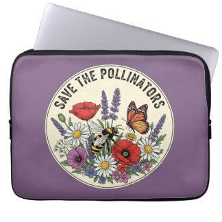 Rette den Bestäuber mit Biene, Schmetterling & Blu Laptopschutzhülle