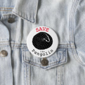 Rette den Pangolin Gefährdetes Tier Monochrome Kun Button (Beispiel)