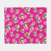 Rette die Bienen mit rosa Blumen Fleecedecke (Vorderseite (Horizontal))