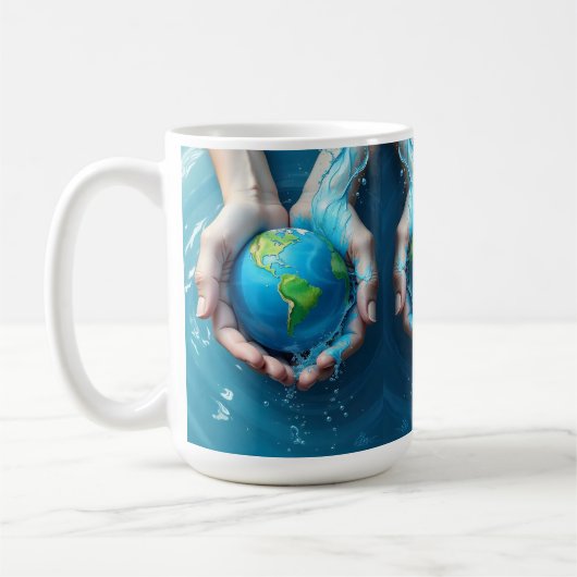 „Rette die Erde Wasserplanet-Tasse Kaffeetasse (Links)