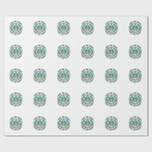 Rette die Ozean-Meeres-Schildkröte Vintage-Gravur- Geschenkpapier