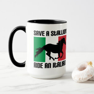 Rette ein Hengst, reite einen Italiener Lustiges i Tasse