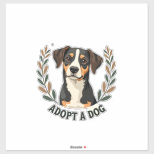 Rette ein Leben Adoptiere einen Hund Vintage Rettu Aufkleber