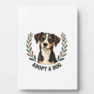 Rette ein Leben Adoptiere einen Hund Vintage Rettu Fotoplatte