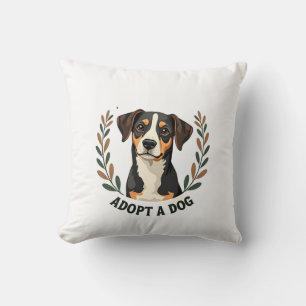 Rette ein Leben Adoptiere einen Hund Vintage Rettu Kissen
