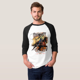 Rette ein Pferd; Reite einen Cowboy 3/4 Ärmel Ra T-Shirt