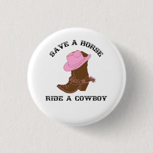 Rette ein Pferd, reite einen Cowboy Button