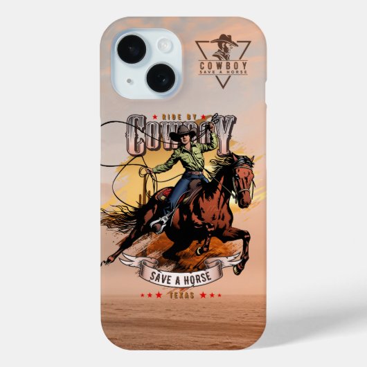 Rette ein Pferd; Reite einen Cowboy | Case-Mate iPhone Hülle (Rückseite)