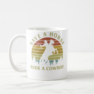 Rette ein Pferd, reite einen Cowboy Cowboy auf Pfe Kaffeetasse