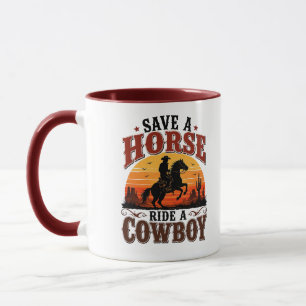 Rette ein Pferd, reite einen Cowboy Tasse