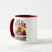 Rette ein Pferd, reite einen Cowboy Tasse (Vorderseite Links)