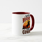 Rette ein Pferd, reite einen Cowboy Tasse (VorderseiteRechts)