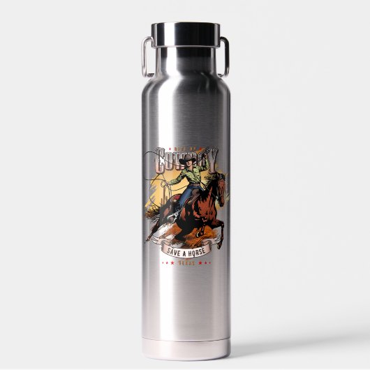Rette ein Pferd; Reite einen Cowboy | Thor Copper Trinkflasche (Vorne)