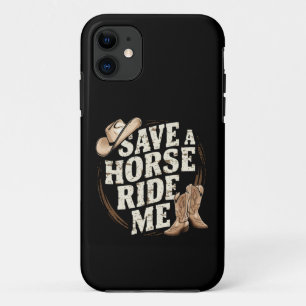 Rette ein Pferd, reite mich lustiger Cowboy Wester Case-Mate iPhone Hülle