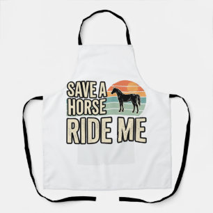 Rette ein Pferd, reite mich Vintage-Western-Shirt- Schürze