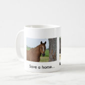 Rette ein Pferd...Reiten Sie eine Elefanten-Tasse Kaffeetasse (Vorderseite Links)