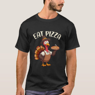 Rette einen Truthahn Iss Pizza Lustiges Erntedankf T-Shirt