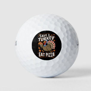 Rette einen Truthahn Iss Pizza Lustiges Thanksgivi Golfball