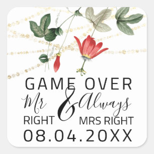 Rette Hochzeit Herr Richtige Immer Frau Recht Game Quadratischer Aufkleber