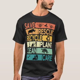 Rette Planet Rettungstiere Recycling-Kunststoff-T- T-Shirt