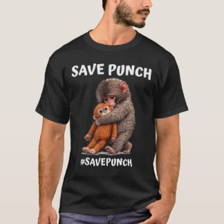 Rette Punch Trendiger Japanischer Makak T-Shirt