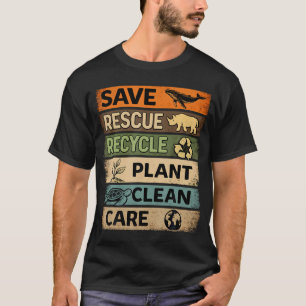 Rette Retten Recyceln Pflanze Pflege Erde T-Shirt