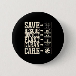 Rette Retten Recyceln Pflanze Reinigen Pflege  Button