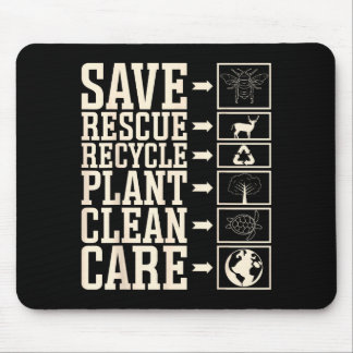Rette Retten Recyceln Pflanze Reinigen Pflege Mousepad