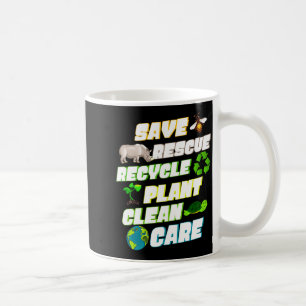 Rette Retten Recycle Pflanze Sauber Sorgen Erdtag  Kaffeetasse