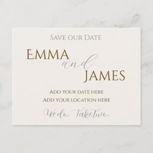 Rette unser Date Postkarte Minimalist