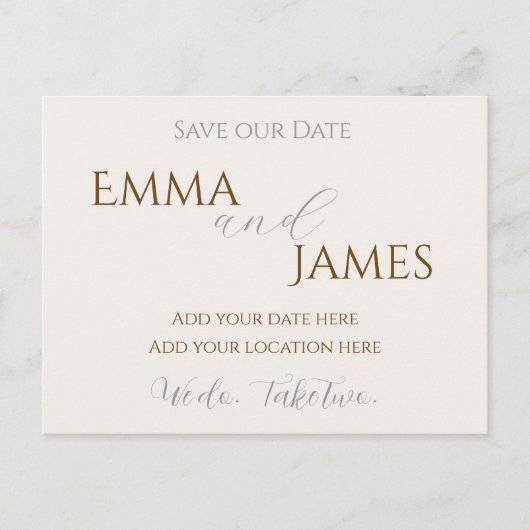 Rette unser Date Postkarte Minimalist (Vorderseite)