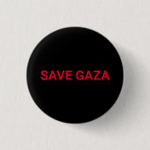 Retten Gaza-Streifen schwarz Sondertext minimalist Button (Vorderseite)