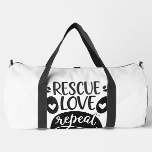 Retten Liebe Wiederholen Hundetaten-T-Shirt Duffle Bag