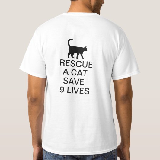 Retten Sie 9 Leben T-Shirt (Rückseite)