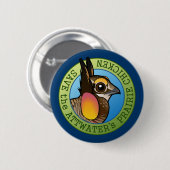 Retten Sie das des Attwaters Grasland-Huhn Button (Vorne & Hinten)