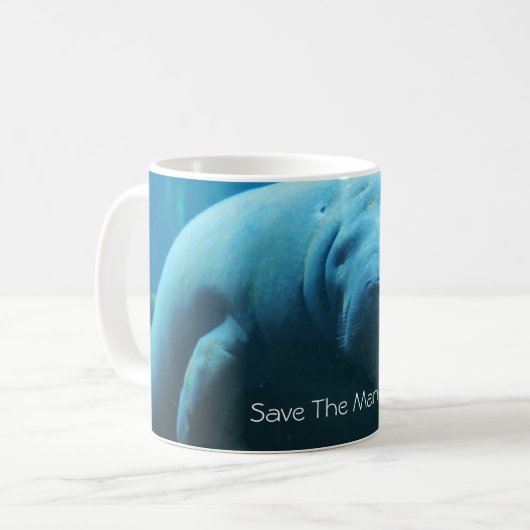 Retten Sie das Manatis Kaffeetasse (Vorderseite Links)